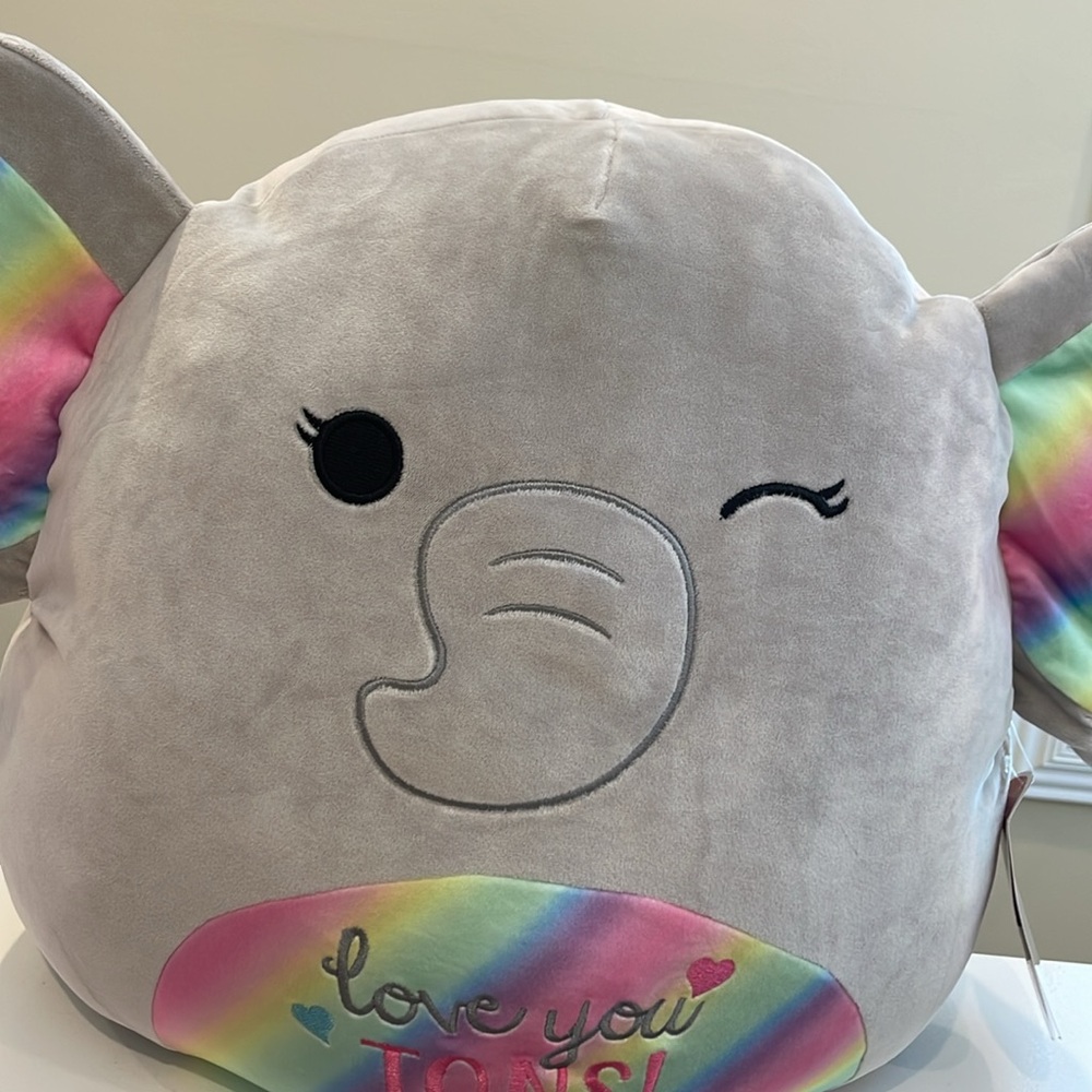 NWT 16” Mila the Rainbow Elephant 🐘 Valentine Squishmallow - Picture 3 of 4